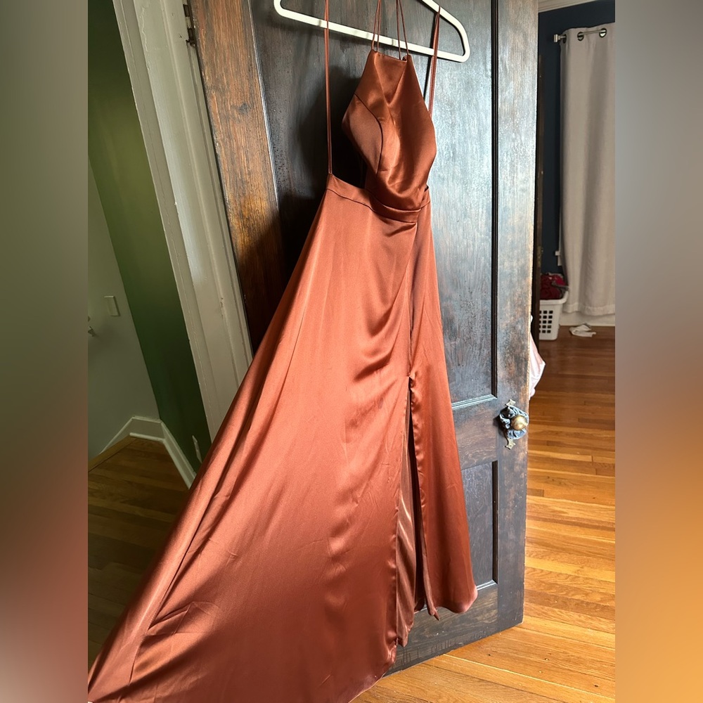 Revelry Haven Gown in Satin Rust Size 8 (would fit 6-8 comfortably)